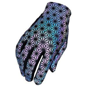 SUPACAZ SupaG Clarino Biking Gloves – Oil Slick Reflective (Long) Large $55 NEW